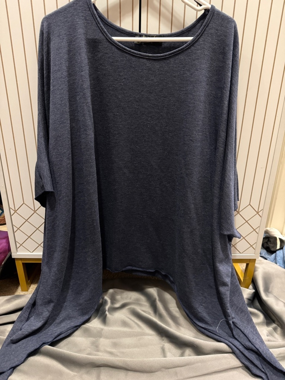 Women's Relaxed Tunic Top in Charcoal Gray